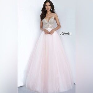 Jovani Light Pink Gown with Sparkling Bodice style #00580